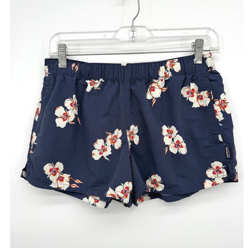 Patagonia Board Shorts‎ Swim Beachy Floral Navy Blue Hiking Outdoor Size Small